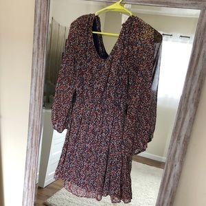 Floral Flowy Long sleeve Midi Dress size S/M